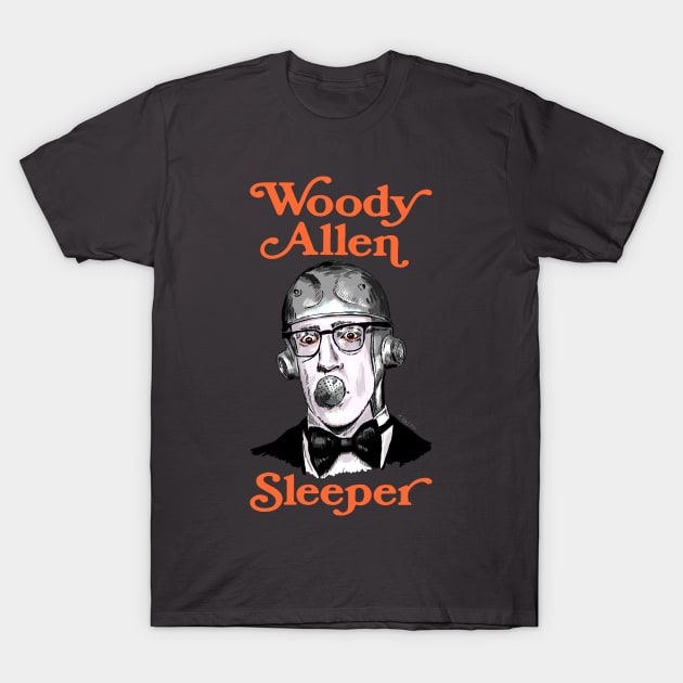 Woody Allen Sleeper Illustration T-Shirt by burrotees